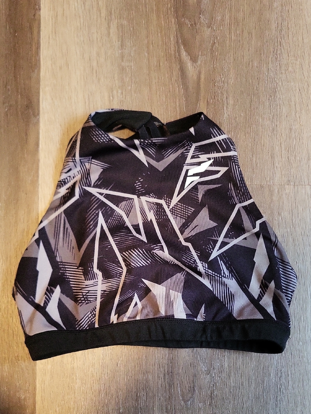 flag nor fail Black & Gray Vivid Sports Bra